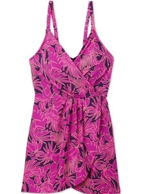 NWOT Lands' End Pink Floral One-Piece Swim Dress